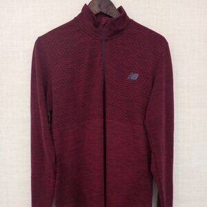 New Balance NB Heat Maroon Long Sleeve Quarter Zip Shirt